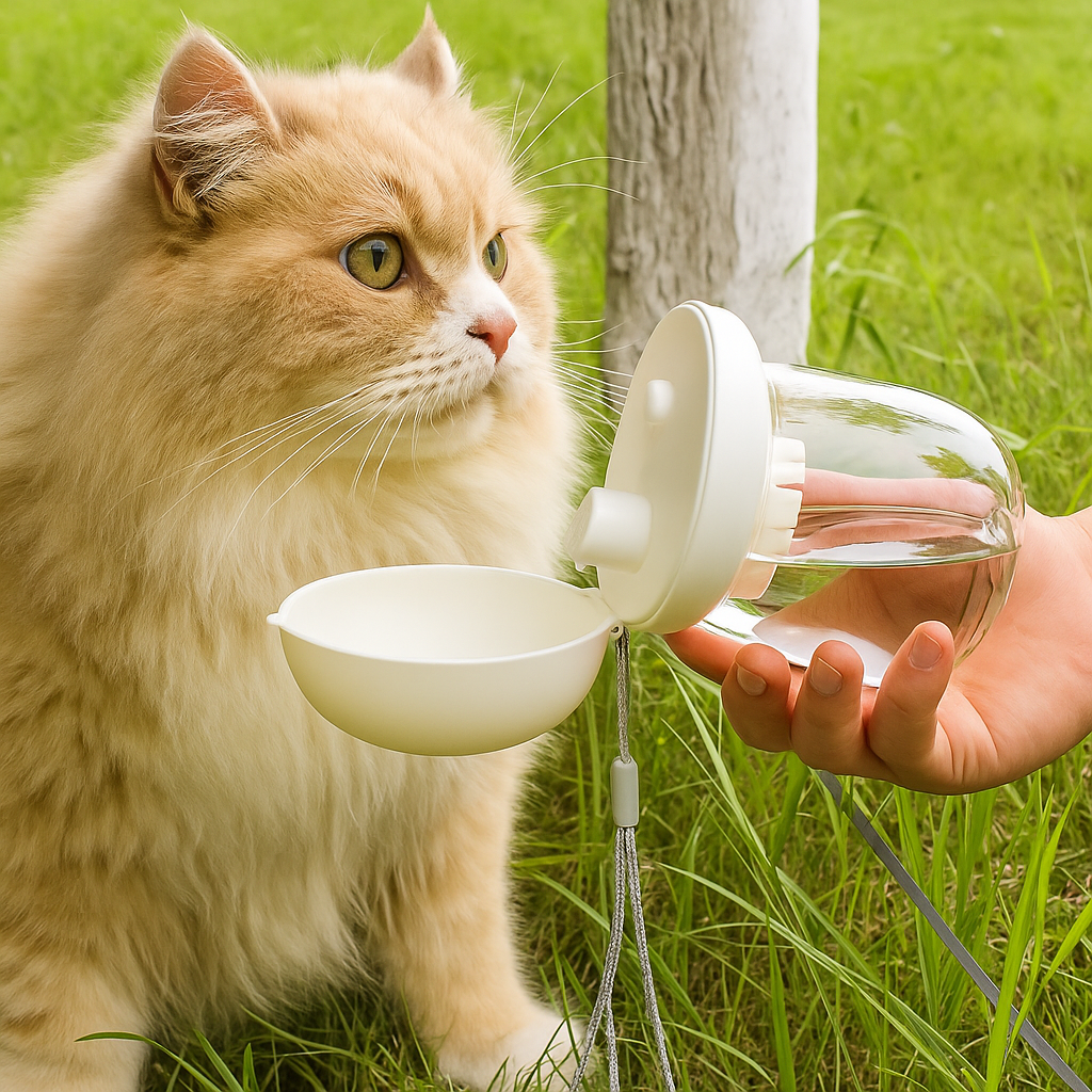 Foldable And Portable Pet Cat And Dog Outdoor Drinking Glass